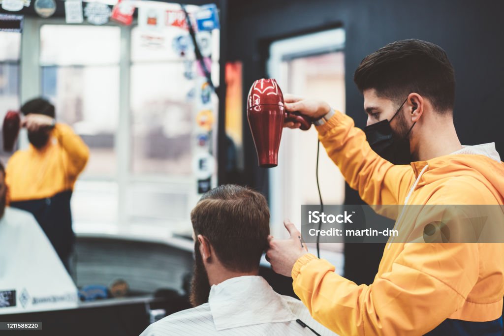 Barber shop Businessman in barber shop Hair Salon Stock Photo