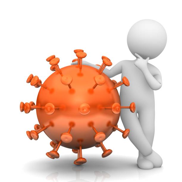 Covid-19 corona virus orange Cov19 Sars-cov sign symptom sign abstract symbol disease pandemic icon health care white standing thinking asking researching sick ill stick figure man 3d rendering illustration covid-19 corona virus naranja cov19 sars-cov signo signo síntoma abstracto símbolo enfermedad pandemia icono de la salud de la salud de pie blanco pensamiento preguntando investigando enfermo enfermo palo figura hombre 3d representación ilustración