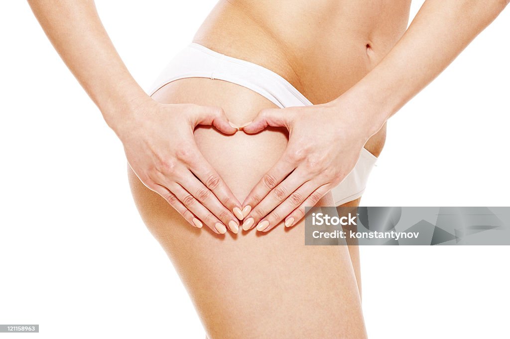 여성스럽다 엉덩관절 및 손 같은 심장 - 로열티 프리 가냘픈 스톡 사진