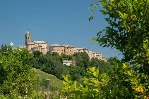 Petritoli, Fermo, Marches, Italy: view of the historic village