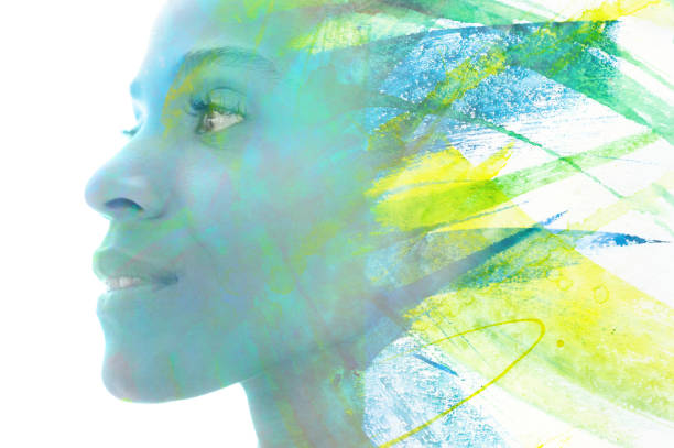istock Paintography. A portrait combined with a painting 1211590608