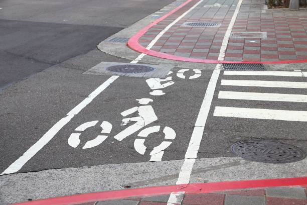 istock Pedestrian and bicycle crossing 1211590610