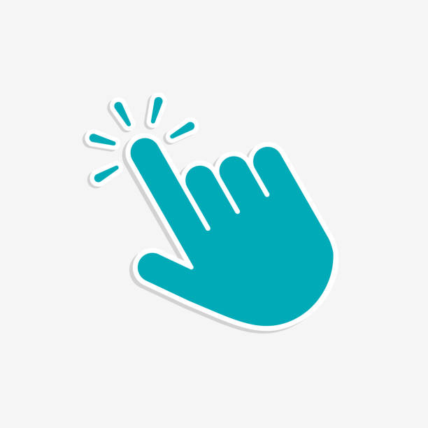 Click hand cursor icon in flat style Click hand cursor icon in flat style mouse pointer illustrations stock illustrations
