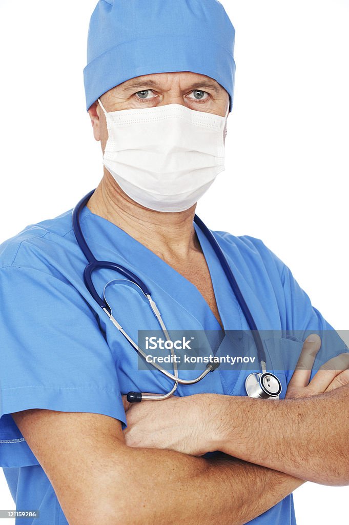 의사는 ㅁ마스크 및 블루 균일한 - 로열티 프리 과학 스톡 사진