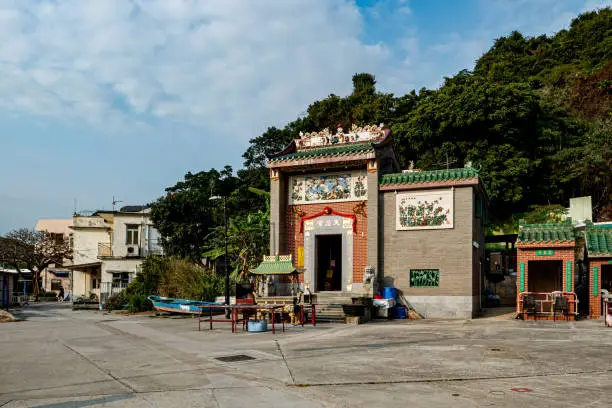 Tin Hau temple in Sok Kwu Wan, or Picnic Bay, a village on the east coast of Lamma Island, Hong Kong.