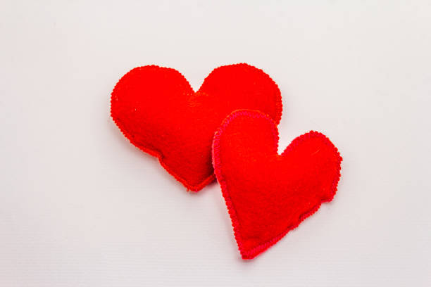 istock Felt hearts isolated on white background 1211601910