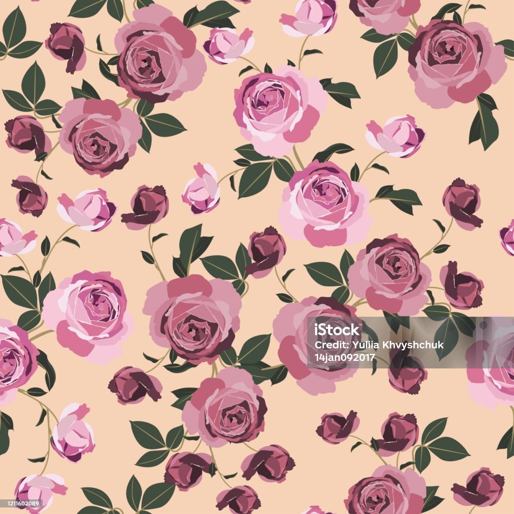 pirámide Penetración Envío Shabby Chic Rose Pattern Scrap Booking Floral Seamless Pink Flowers On  Orange Background Graphic Vintage Print Small Floral Pattern For Fabric  Stock Illustration - Download Image Now - iStock