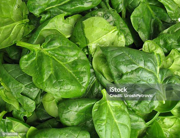 Spinat Stockfoto und mehr Bilder von Spinat - Spinat, Blatt - Pflanzenbestandteile, Extreme Nahaufnahme