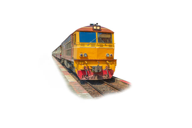 Yellow Train Thailand Train Isolated On White Background Stock Photo -  Download Image Now - iStock