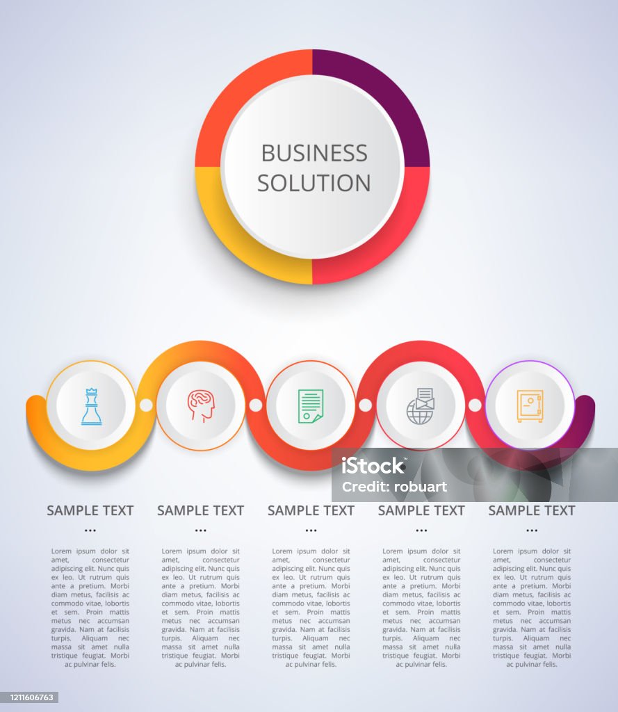 Solution Poster Examples Business Solution Color Poster Vector Illustration Stock Illustration ...