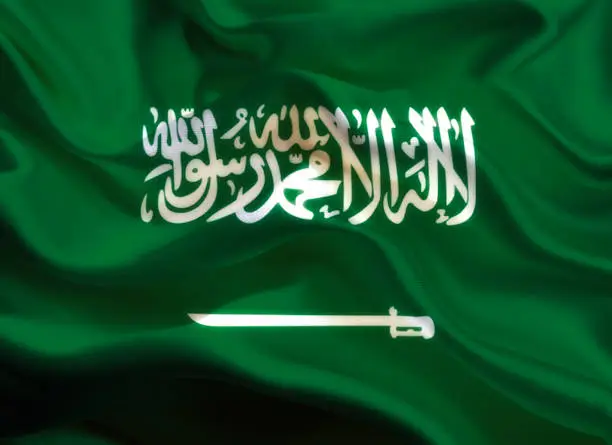 saudi arabia flag satin textile