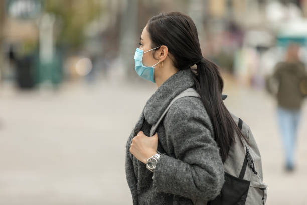 istock Young woman wearing protection mask 1211612622