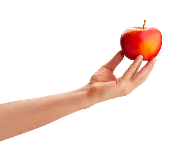 istock red yellow apple in hand 1211616160