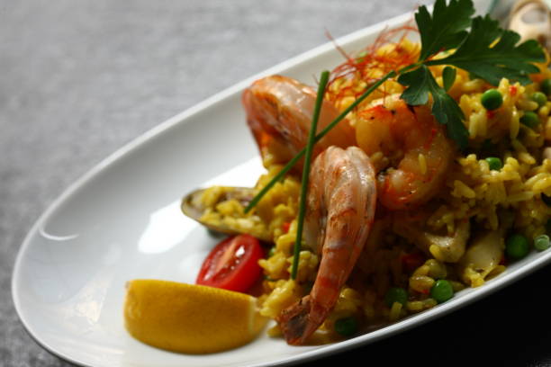 istock Tasty food on table in restaurant 1211616176