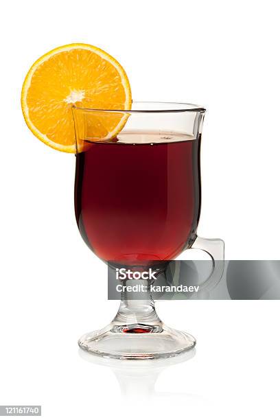 Hot Mulled Wine With Orange Slice Stock Photo - Download Image Now - Alcohol - Drink, Citrus Fruit, Close-up