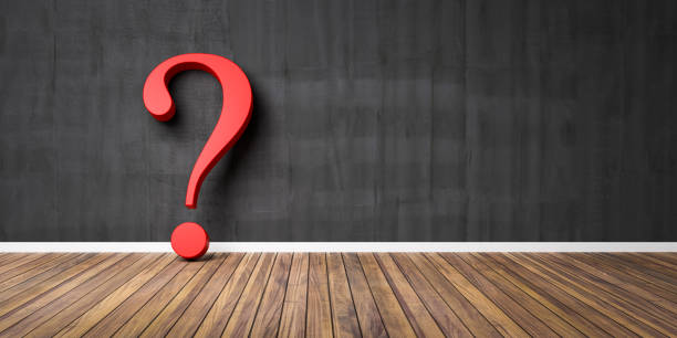 istock Red question mark at black concrete grunge Wall -3D-Illustration 1211618151