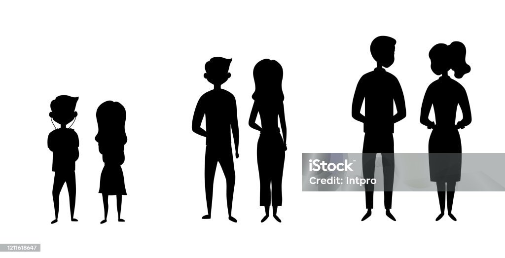 Ilustración de Conjunto De Personajes De Personas En Una Era Diferente Siluetas Negras Hombres Y Mujeres En Diferentes Épocas Bonitas Parejas Y Amigos En Origen Abstracto Hombre De Negocios Estilo Plano De Ilustración de Conjunto De Personajes De Personas En Una Era Diferente Siluetas Negras Hombres Y Mujeres En Diferentes Épocas Bonitas Parejas Y Amigos En Origen Abstracto Hombre De Negocios Estilo Plano De