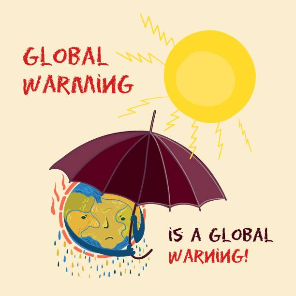illustrations, cliparts, dessins animés et icônes de illustration vectorielle du changement climatique, réchauffement climatique sur terre - ozone layer