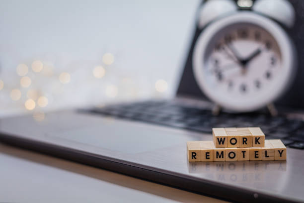 istock Work Remotely concept to suggest working anywhere anytime with laptop 1211618947