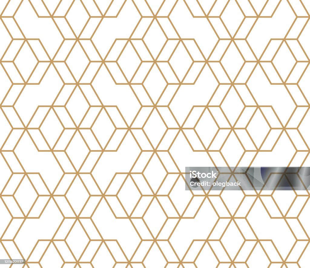 Octagonal Metallic Pattern Seamless Vector Minimal Pattern With Gold Octagons Stock Illustration ...