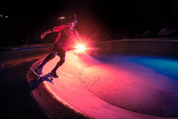 istock Colorful Night Skate Session 1211622535