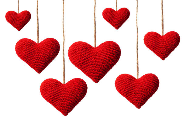 istock Red thread-called handmade heart on a white background isolated. 1211623654