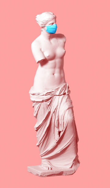 istock 3D Model Aphrodite In Medical Mask Over Pink Background 1211630731