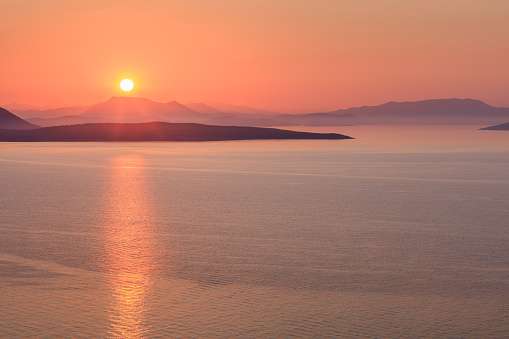 sunrise in Ionian Islands. Lefkada island Greece