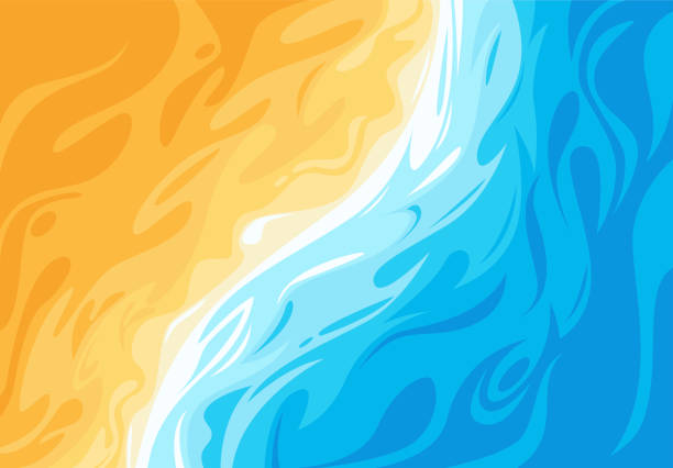 istock Vector illustration of a sandy beach on the sea, top view 1211633549