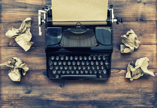 istock Antique typewriter aged paper Creativity inspiration writing 1211636132