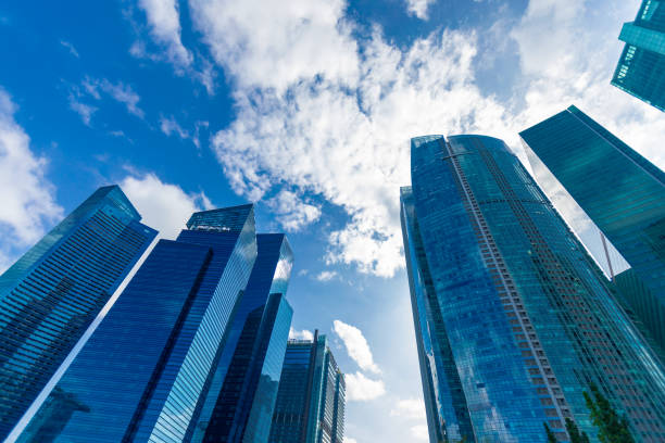 istock Downtown high rise buildings in Singapore 1211638480