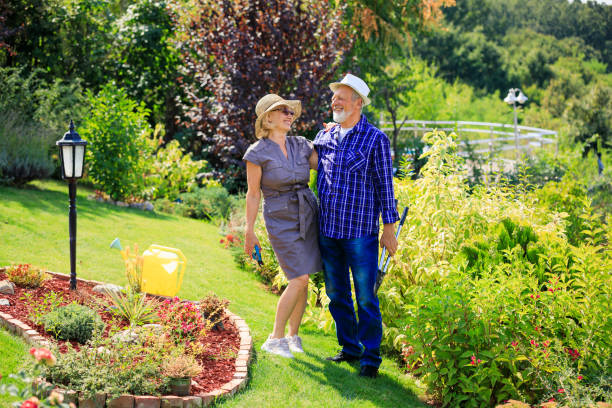 istock Senior couple standing in backyard 1211654707