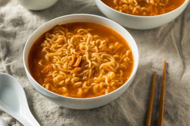 istock Spicy Instant Ramen Noodle Bowl 1211654941