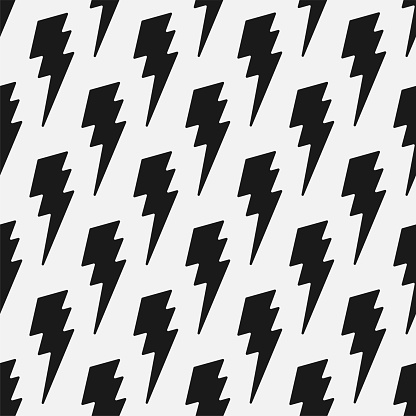 Lightning Flash Pattern Vector Cartoon Seamless Pattern With Flash Lightning Print Abstract ...