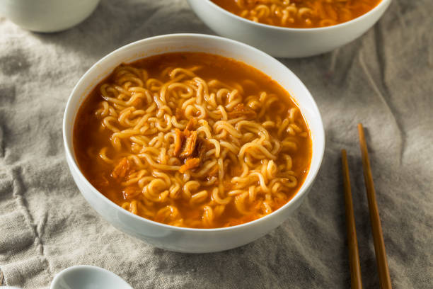 istock Spicy Instant Ramen Noodle Bowl 1211660249