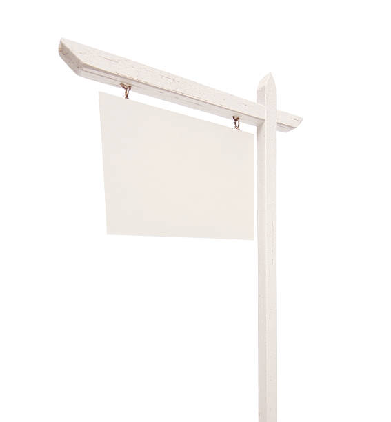 istock Blank Real Estate Sign on White 121166139