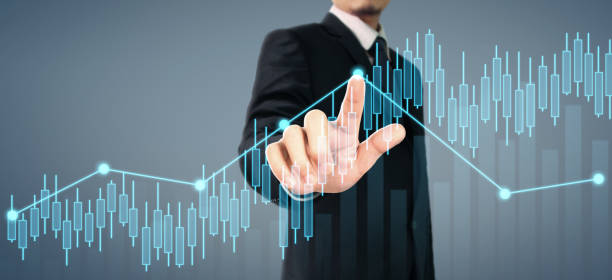 istock Businessman plan graph growth and increase of chart positive indicators 1211665220