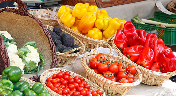 Vegetable market stock photo