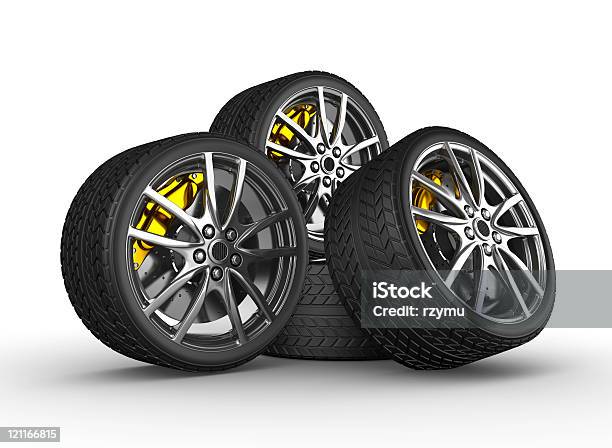 Wheels With Alloy Rims Stock Photo - Download Image Now - Alloy, Brake, Brake Disc