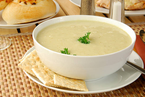 istock Bowl of celery soup 121167110