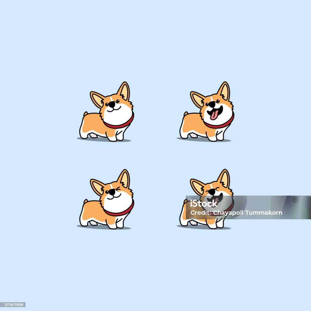 Bộ Phim Hoạt Hình Chó Corgi Xứ Wales Dễ Thương Minh Họa Vector ...