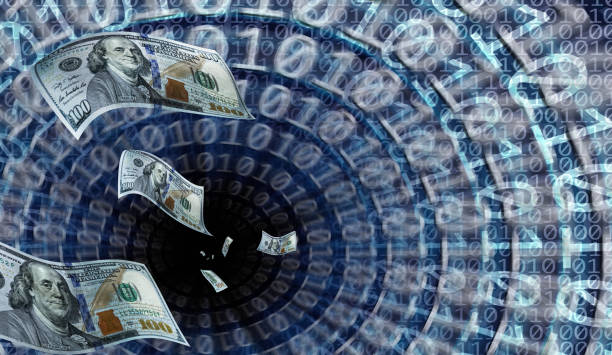 концептуальные финансовые технологии изображение денежной сделки - money laundering стоковые фото и изображения