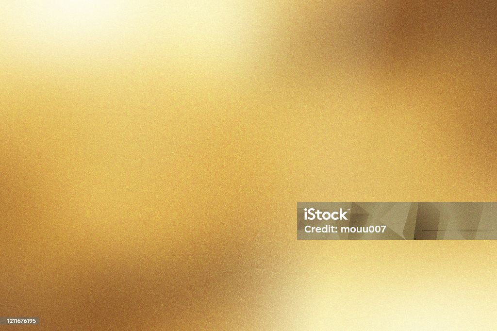 Light shining down on gold foil metal wall with copy space, abstract background Gold - Metal Stock Photo