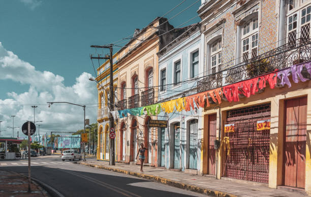 Olinda, Pernambuco, Brazil - February 16, 2020:Just 6 km away from Recife, the colonial city of Olinda was founded in 1535.