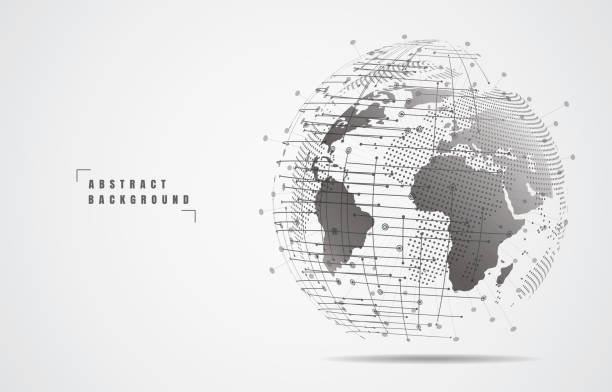 istock Global network connection. World map point and line composition concept of global business. Vector Illustration 1211683731