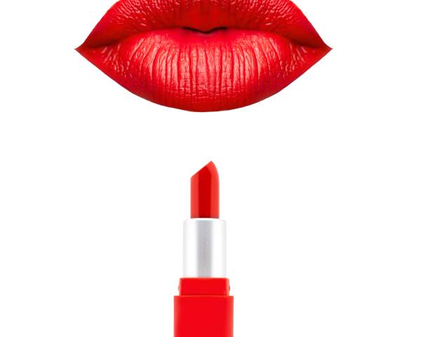 istock Top view Set colorful pastel Lipstick arranged in a circle on white background with copy space. cute beauty cosmetic nude make up collection, Beautiful Make-up concept.The lip prints of colorful,Kiss Lips, Girl Mouth 1211694124