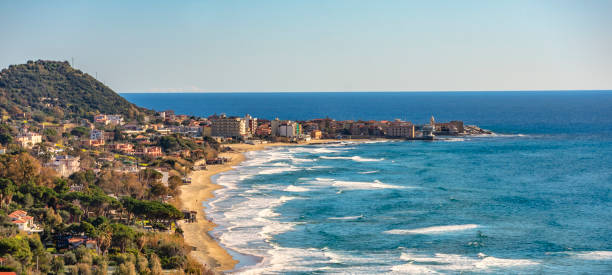 istock Landscape Acciaroli village, from cilento coast, Italy 1211694599