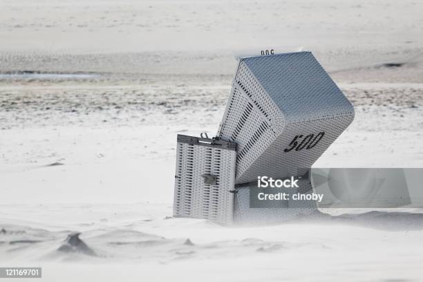 Windy Hooded Beach Chair Stock Photo - Download Image Now - Abandoned, Barren, Beach