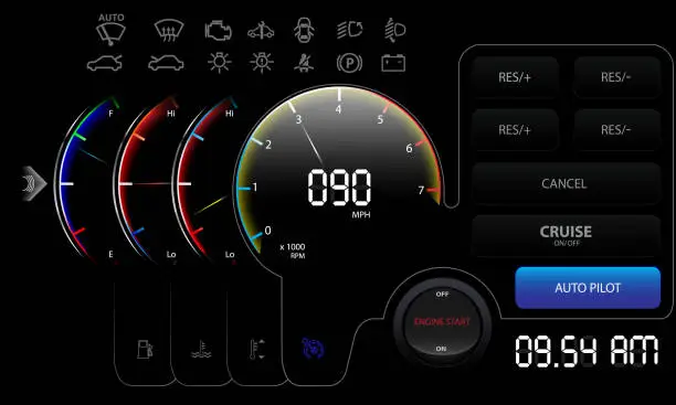 Vector illustration of Dashboard Touching