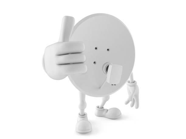 istock Satellite dish character with thumbs up 1211702507